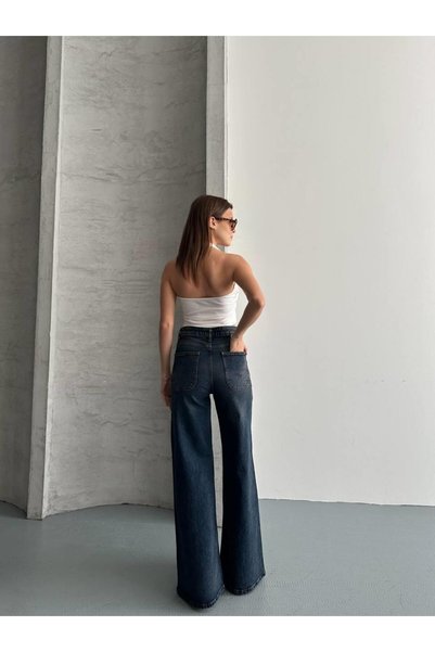 Safari Palazzo lycra brown tinted denim side pocket pants