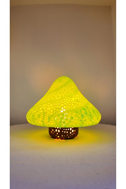 Taz Work Shop 3D Home Aksesuar Dekoratif Işıklı Mantar Figürü Led Tealight Ge...