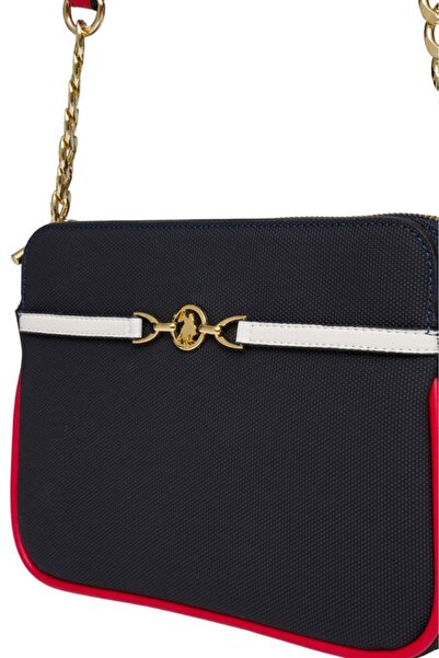 U.S. Polo Assn. Cross Strap Women's Bag Navy Blue-White-Red Us25239