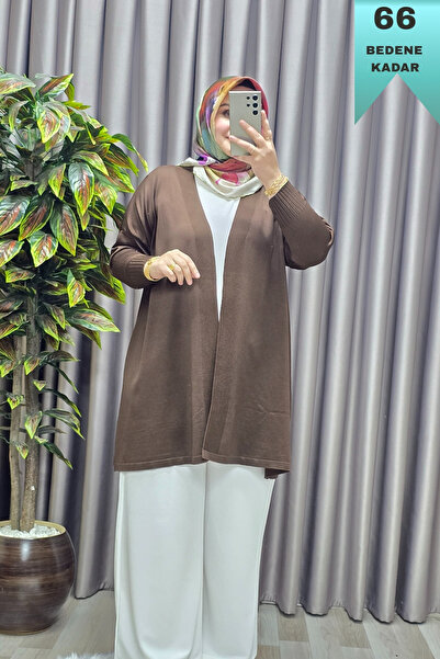 Elmas Tesettür Women's Clothing Plus Size Solid Color Standard Size Cardigan