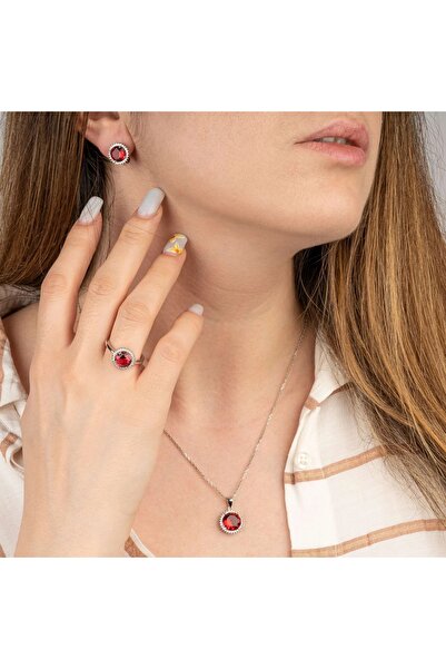 FELICELY Colier Argint 925 Red Paloma