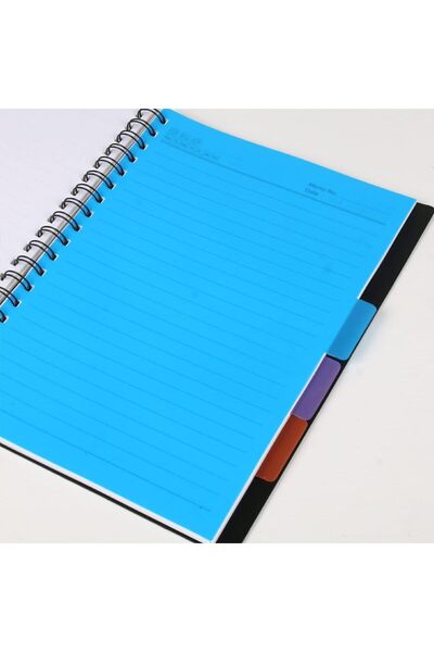FYNDO A5 Spiral Notebook with 4 Color Dividers – 105 Sheets, Thick 70gsm Paper,Multi-Section Notepad