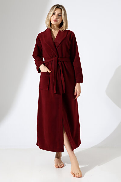 LİKAPA Long Shawl Collar Fleece Dressing Gown 226