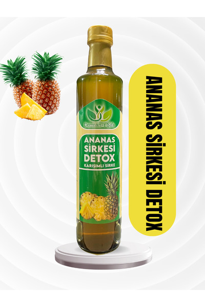 Derman-ı Şifa Ananas sirkesi Detox karışımlı sirke 500 ml cam şişe