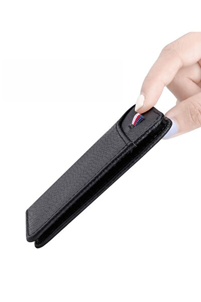 Generic Men Small Wallet Mini Purse Bifold Slim Card Case Holder Zipper Coin Pocket-Black