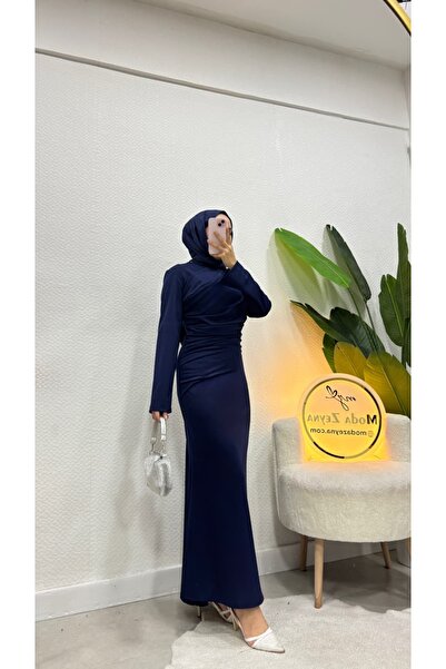 moda zeynaa Nisa Draperli Tesettür Elbise