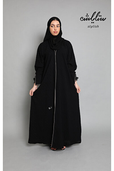 Stylish عباية ليالي منقطة بدانتيل على الكم