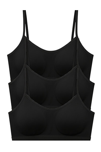 Arma Yıldız Sutien de antrenament cu bretele pentru fete tinere, negru, pachet de 3
