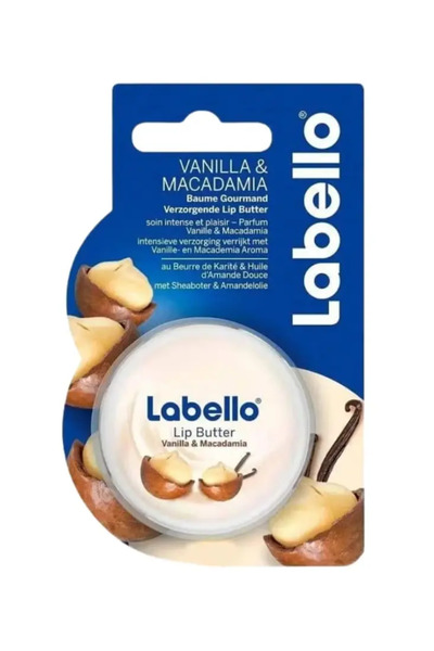 LABELLO لابيلو زبدة مرطبة للشفاة بالفانيلا والمكاديميا - 19 مل