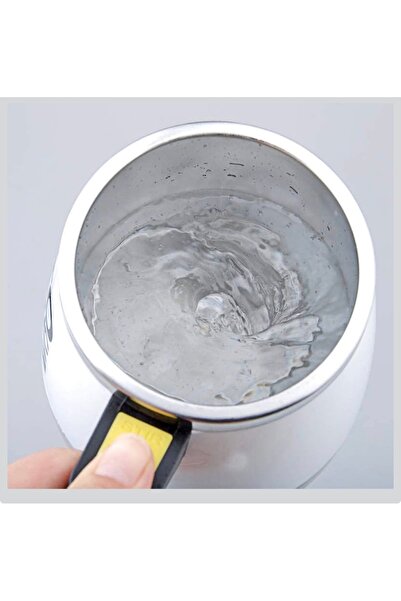 LUXURY Stainless steel coffee mug with handle / Insulated mug with self-stirring battery