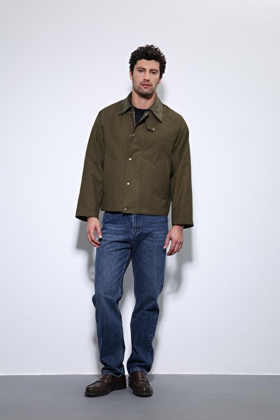 Antioch Khaki Contrast Collar Men's Jacket