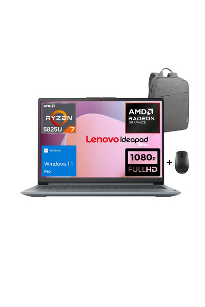 LENOVO IP Slim 3 AMD R7 5825U 8GB 512GB SSD 15.6" FHD W11P Laptop 82XM00U8TX ...