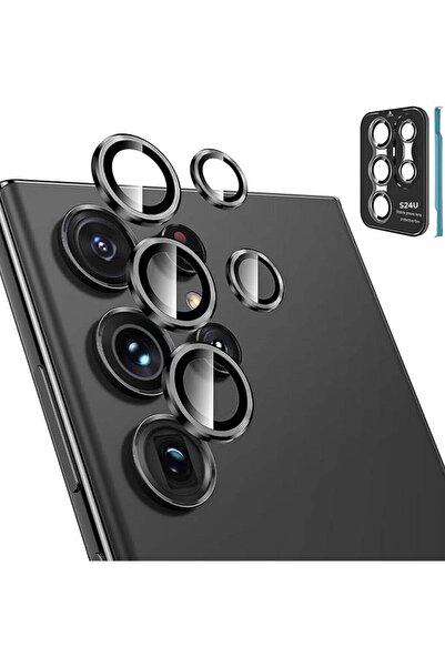Generic Camera Lens Protector 3+2PCS for Samsung Galaxy S24 Ultra 5G - 9H Tempered Glass, Phantom Black