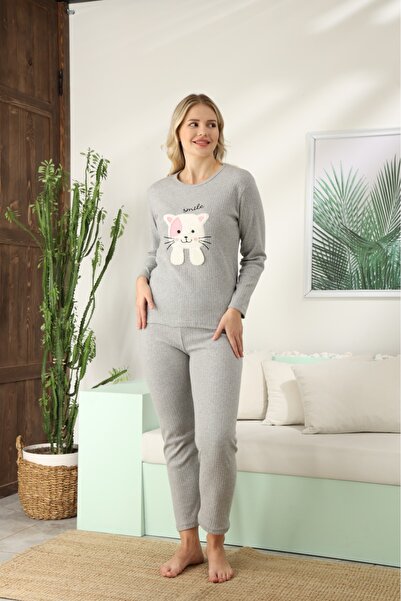 Hepyek Σετ πιτζάμες με μακριά μανίκια από βαμβακερό ύφασμα interlock