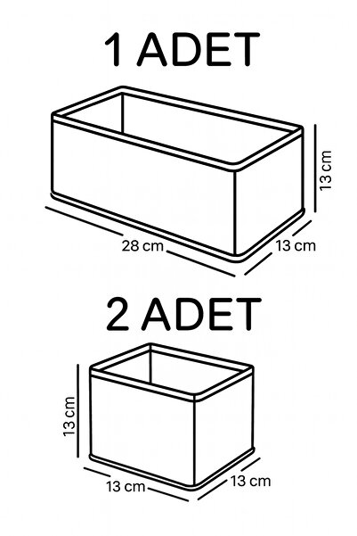 HomyJRs 3 Piece Drawer and Cabinet Organizer Box Set, Multi-Purpose Organizer