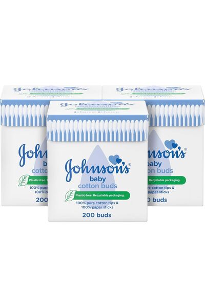 Generic Johnson's Baby Cotton Buds, 200 pcs (2+1 Free) - White