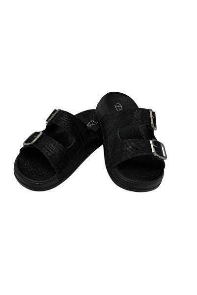 Pienn Flexible Comfortable Glittery Printed Two-Buckle Women's Slippers