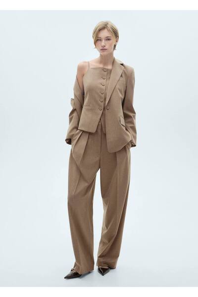 MANGO Woman Hnědá dámská vesta 77086760