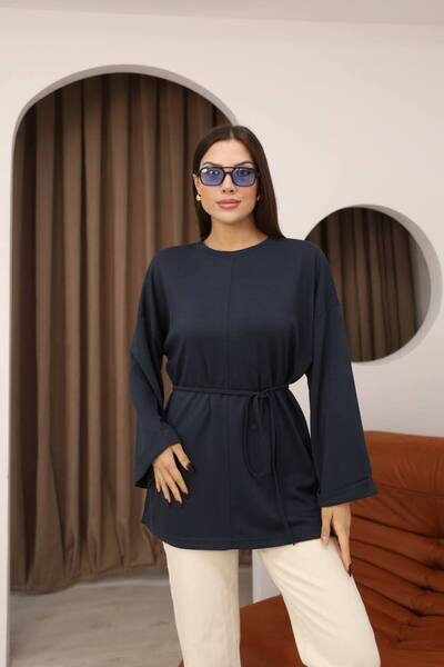 SUN STYLE Women's Comfortable Fit Belted Modal Tunic - Casual & Stylish Combination