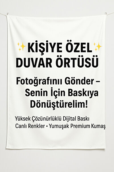 Charmbi Kişiye Özel Duvar Örtüsü – Fotoğrafını Gönder, Biz Baskıya Dönüştürelim!