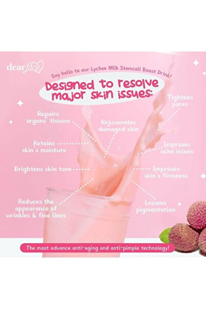 Skin Generics Dear Face Beauty Milk Premium Japanese Lychee Swiss Stemcell Drink