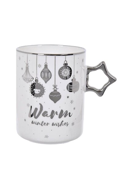 OEM Cana de Craciun New Bone Alba Argintie Maner in Forma de Stea "Warm Winte...