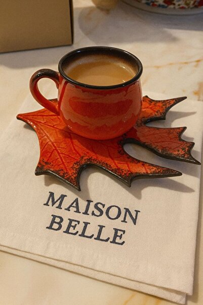 Yerel Üretici Maison Belle Özel Seri🍁Yaprak Tabaklı Fincan