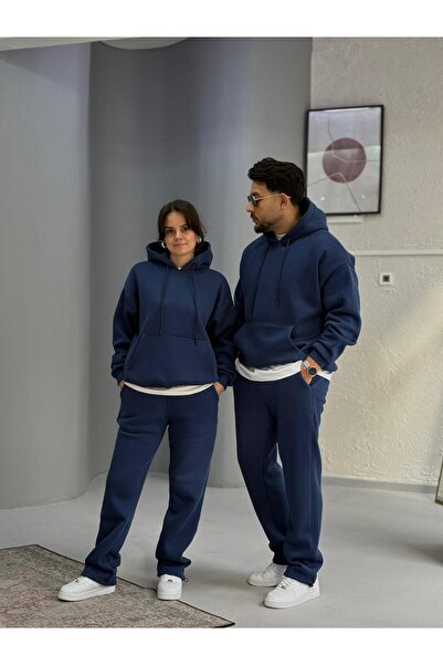 Baycombine35 Sevgili Kombini - 3 İplik Ş Fleece-Lined Tracksuit Set, Set of 4