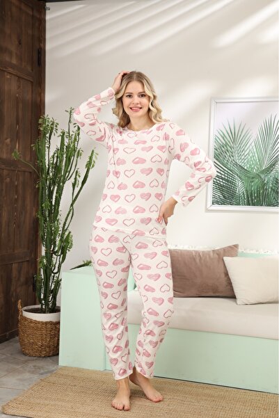 Hepyek Long Sleeve Cotton Interlock Fabric Pajama Set