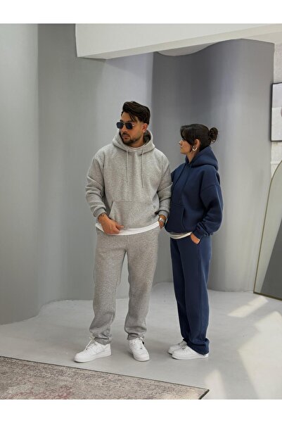 Baycombine35 Sevgili Kombini - 3 İplik Ş Fleece-Lined Tracksuit Set, Set of 4