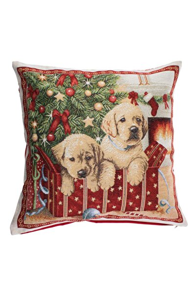 OEM Christmas Decorative Pillowcase Embroidered Pattern Dogs 40x40cm