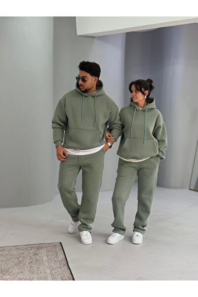 Baycombine35 Sevgili Kombini - 3 İplik Ş Fleece-Lined Tracksuit Set, Set of 4