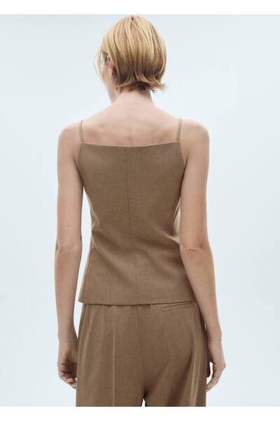 MANGO Woman Hnědá dámská vesta 77086760