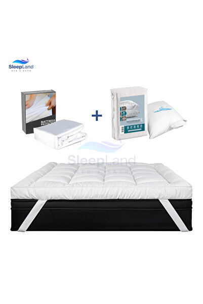 SLEEPLAND Package (Hotel-style mattress pad 200x100 cm, 14 cm high + Mattress protector 200x100 cm + Towel)