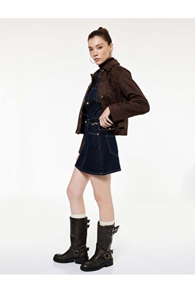 Koton Μίνι τζιν φούστα σε γραμμή Α με λεπτομέρεια ζώνης με αλυσίδα