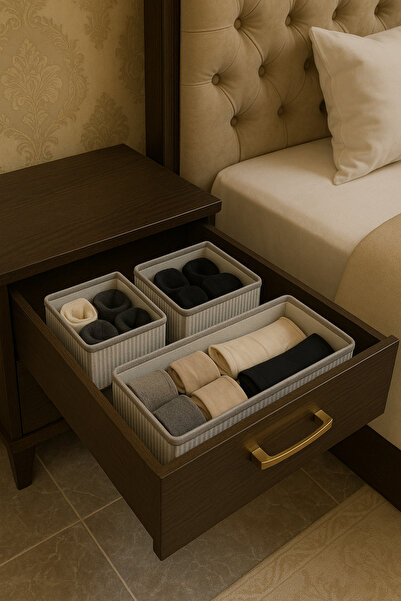 HomyJRs 3 Piece Drawer and Cabinet Organizer Box Set, Multi-Purpose Organizer