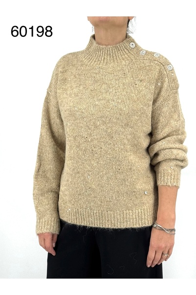FRANCO FERRI Sweater with shoulder accessory