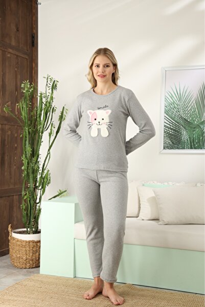 Hepyek Σετ πιτζάμες με μακριά μανίκια από βαμβακερό ύφασμα interlock