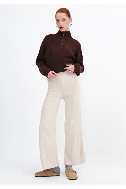 jöns since 1997 Women's High Waist Elastic Straight Palazzo Knitwear Trousers