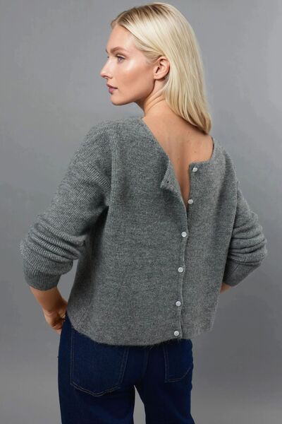 Hiccup Πλεκτή ζακέτα διπλής χρήσης με κουμπιά με λαιμόκοψη εξαιρετικά απαλή