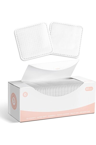 Generic Mikoz Square Face Cotton Pads, 60 Count, 3-Layer Thin Makeup Remover Pads (Green)