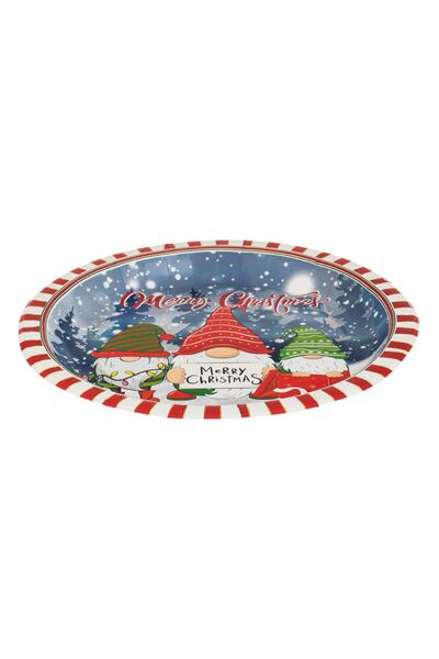 OEM Snow Gnome Cardboard Party Plates "Merry Christmas" Ø23cm - 10pcs