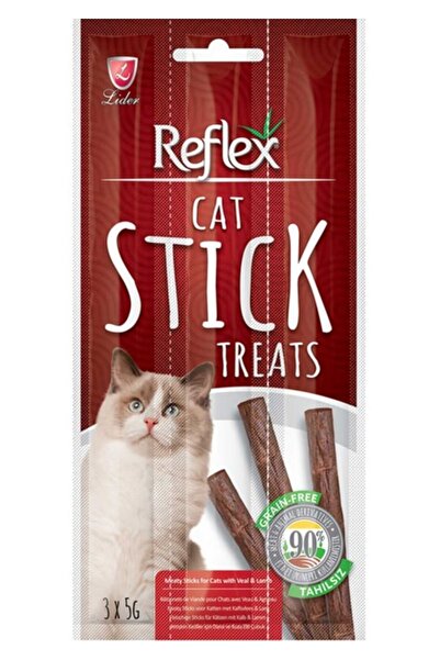 Reflex Stick Treats Veal Lamb Biftekli ve Kuzulu Kedi Ödülü Kedi Çubuk Kedi Ödül Maması Diş Bakım Si