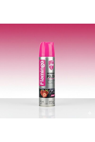 Flamingo F024L Flamingo Dashboard Polish Spray Strawberry Scent 220ml – Shine and Protect Your Car's Interior