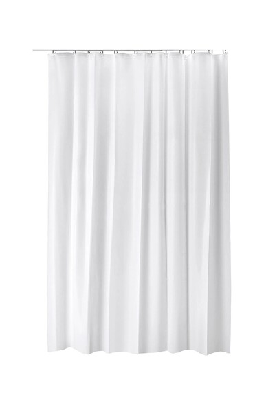 TEZPAZAR Bjarsen Duş Perdesi 180x200 Cm + 12 Adet Halka Banyo Perdesi Seti Be...