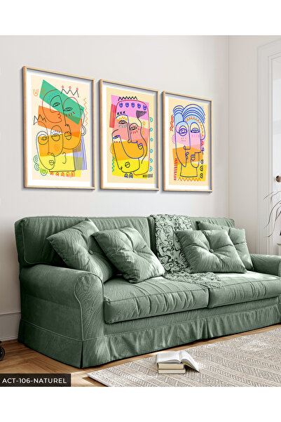 Evinemoda Oblikovani portreti, 3-dijelna slika u drvenom okviru ACT