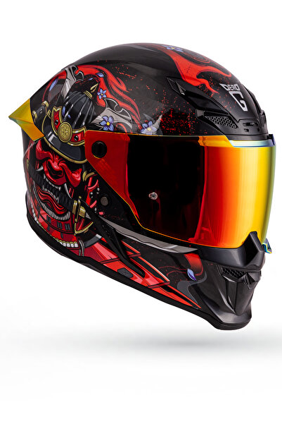 DeadG Inferno Armour Red Siyah-Kırmızı Kask ( Revo Kırmızı Spoiler )