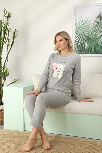 Hepyek Σετ πιτζάμες με μακριά μανίκια από βαμβακερό ύφασμα interlock