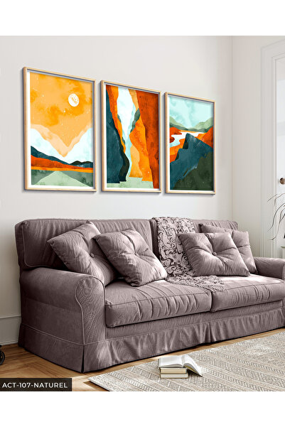 Evinemoda Šarene moderne umetničke slike u drvenom okviru, 3 dela