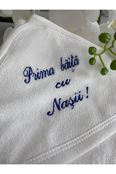 GabrielleBebe First Bath Towel with Godparents Embroidered Personalized Color